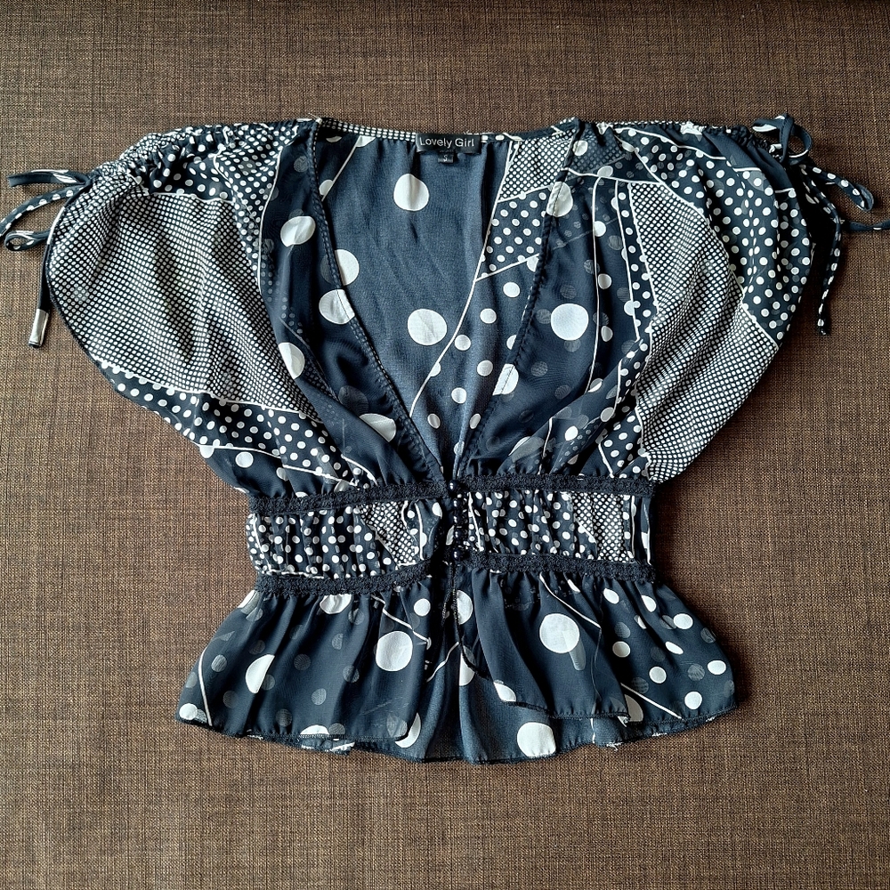Polka Dot Sheer Blouse